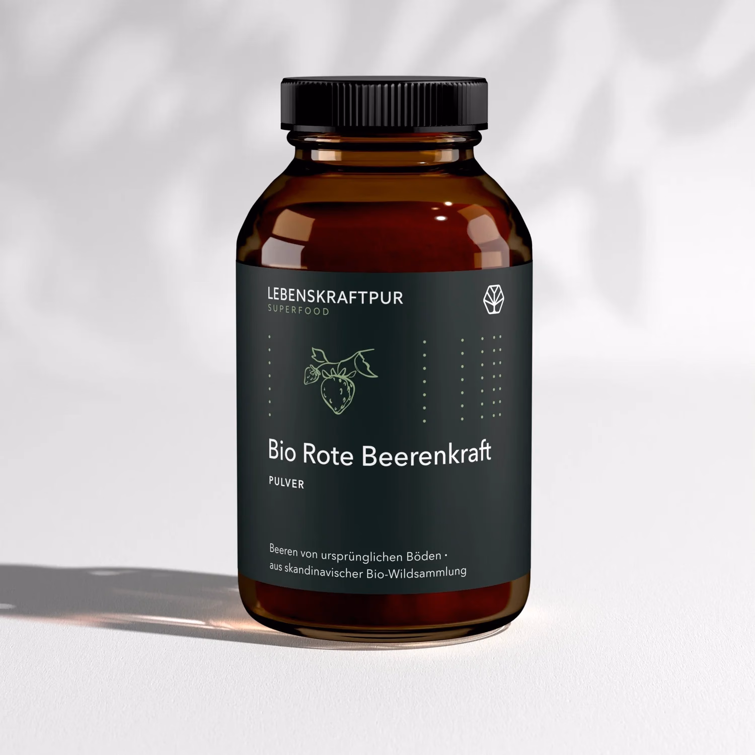 Braune Glasdose Bio Rote Beerenkraft von Lebenskraftpur