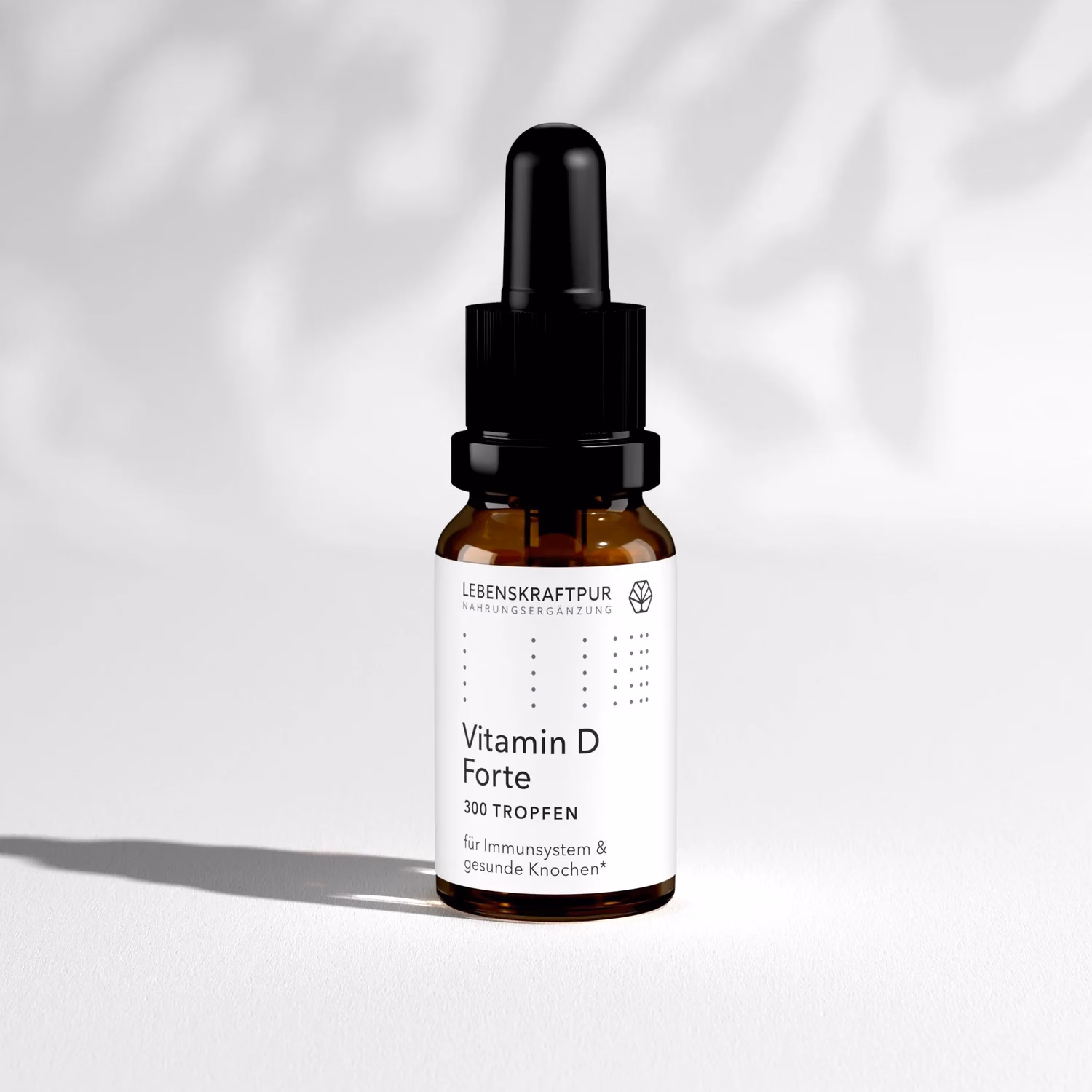 Braune Tropfflasche Vitamin D Forte von Lebenskraftpur