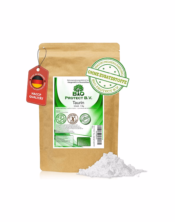 Verpackung Taurin-Pulver mit Bio-Siegel