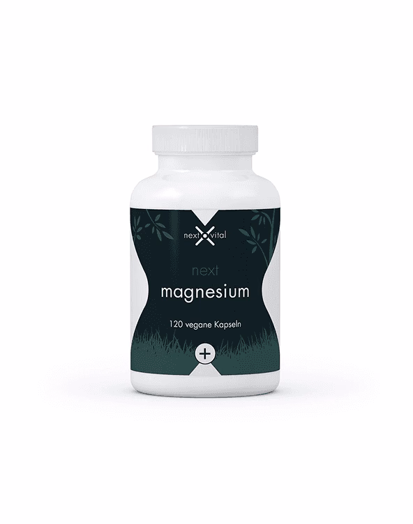 Dunkelgruene Dose Magnesium mit 120 veganen Kapseln