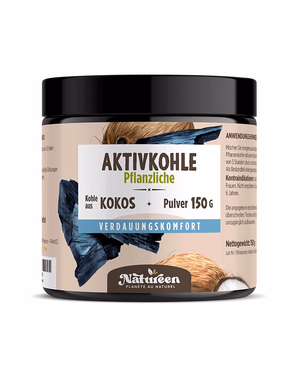 Dose Aktivkohle-Pulver aus Kokos