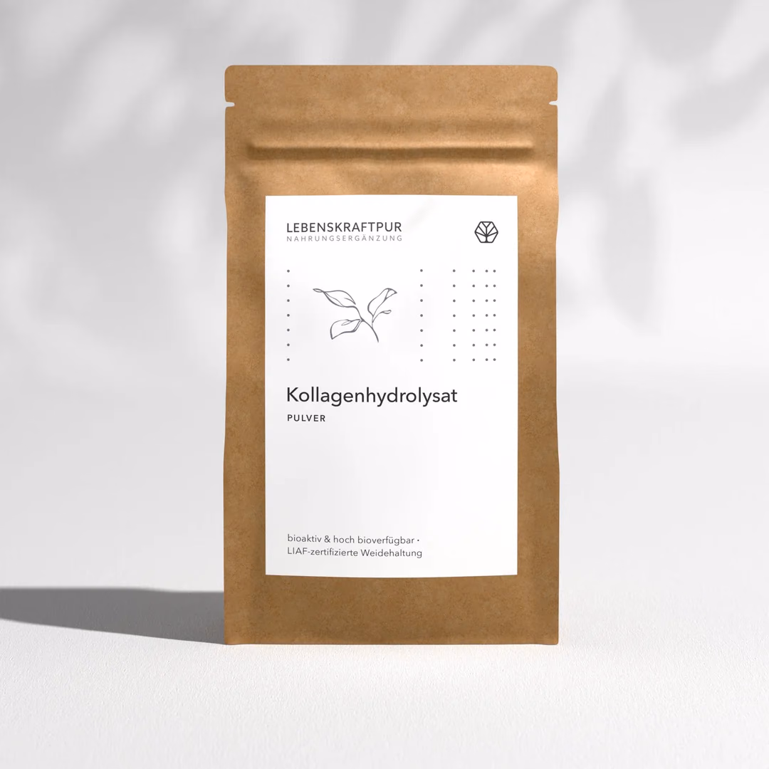 Brauner Papierbeutel Kollagenhydrolysat von Lebenskraftpur