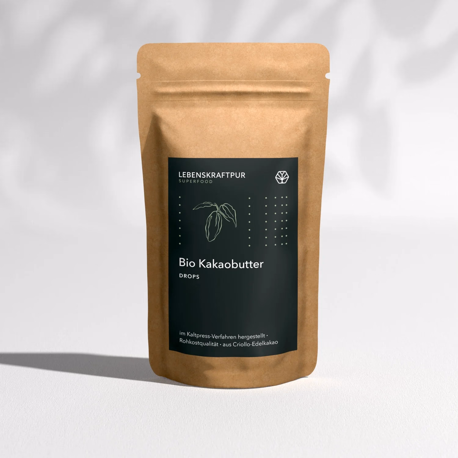 Brauner Papierbeutel Bio Kakaobutter von Lebenskraftpur