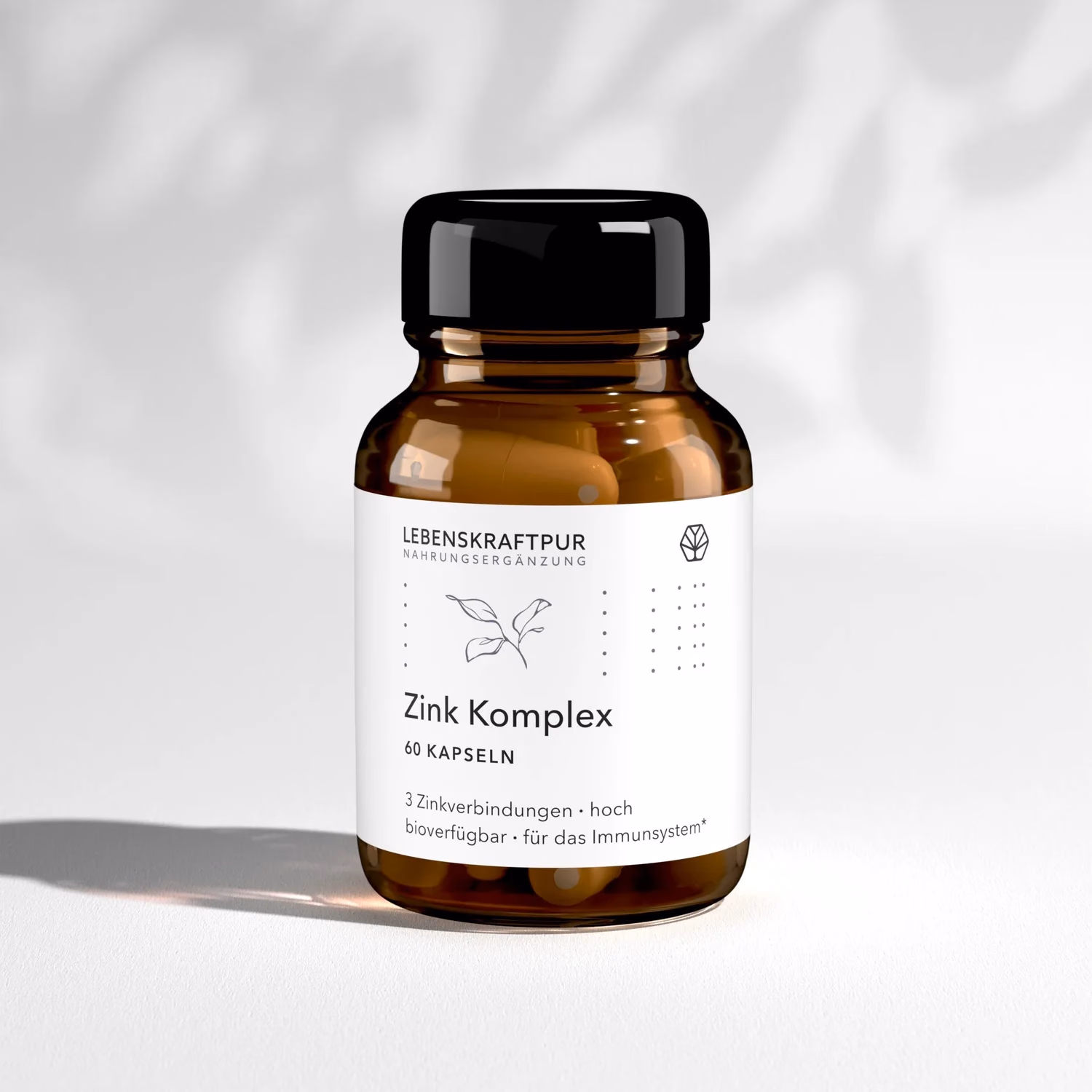 Braune Glasdose Zink Komplex von Lebenskraftpur